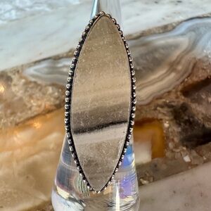 2510 Stunning Laguna Lace Calcite Silver Marquise Statement Ring
